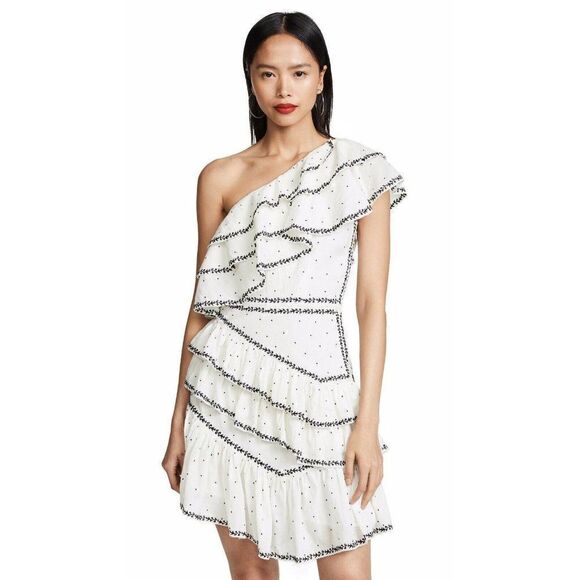 NEW LOVE SAM BLACK ROSE ONE SHOULDER MINI DRESS - Picture 6 of 6